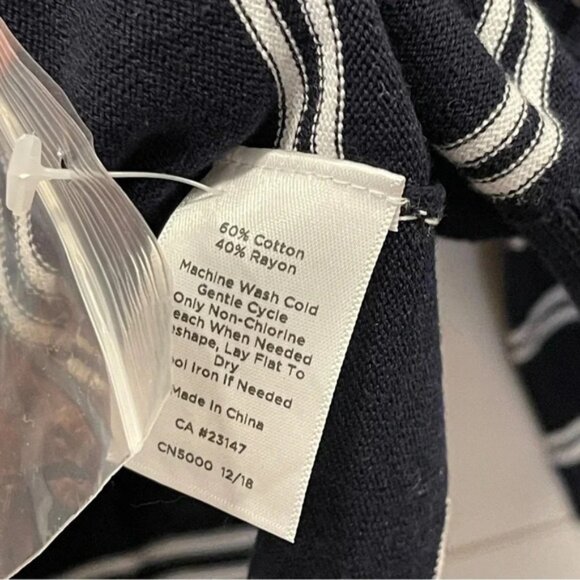 Talbots Navy & White Striped Lightweight Cardigan Sweater Womens Size XL NWT - Picture 4 of 7